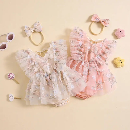 Floral Sleeveless Baby Romper Dress Hippo Boutique