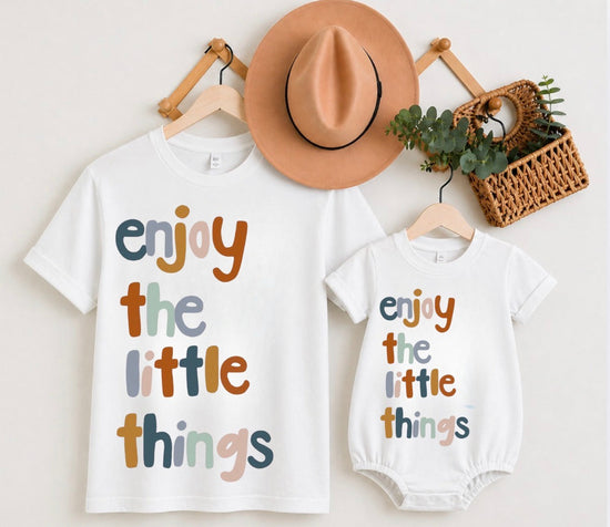 Mama & Mini Matching T-Shirts & Romper - Enjoy the little things Hippo Boutique