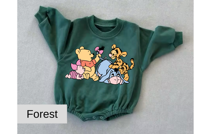 Pooh friends baby Oversized Sweatshirt Romper Hippo Boutique