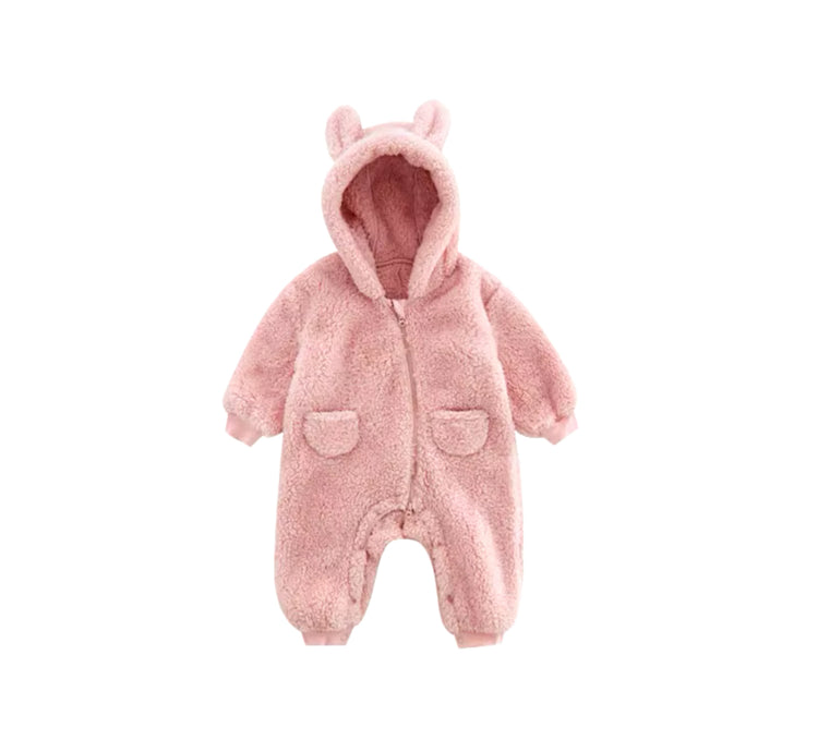 Furry Teddy Bear Baby Snowsuit One Piece Hippo Boutique