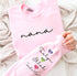 Custom Mama Birthstone Hearts with children’s name on sleeve Hippo Boutique