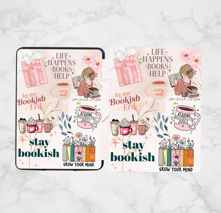 Handmade organic Canadian Kindle case with sunflower and bookish floral design, comfortable soft cover for 6” and 6. - Kindle Case - Stay Bookish