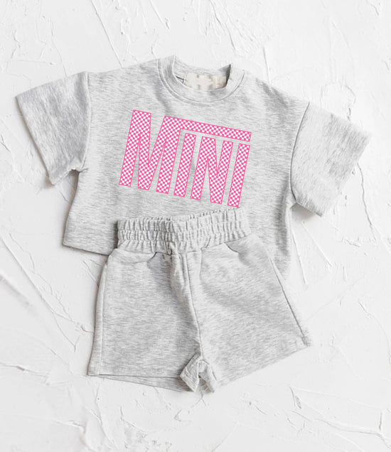 Checkered Mini Baby Girl T-Shirt & Shorts outfit Hippo Boutique