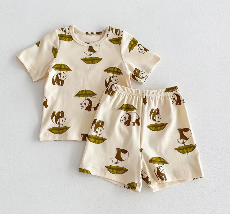 Toddler Forest Animals shorts and t-shirt outfit Hippo Boutique