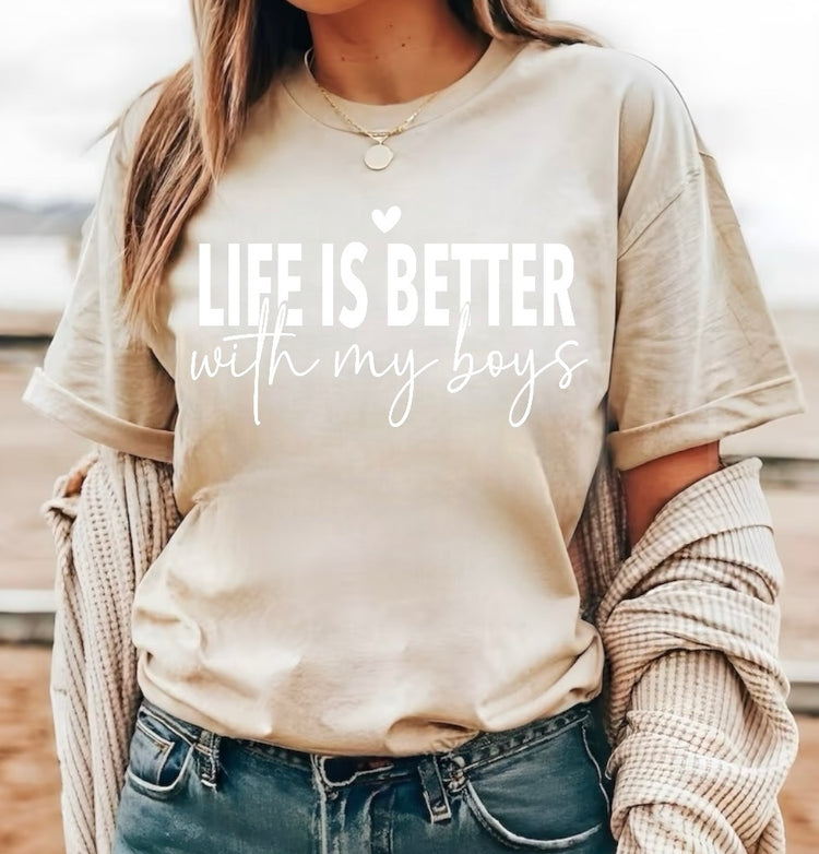Life is Better with my Boys Women’s T-Shirts Hippo Boutique