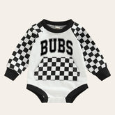 Bubs Baby Checkered Sweatshirt Romper Hippo Boutique