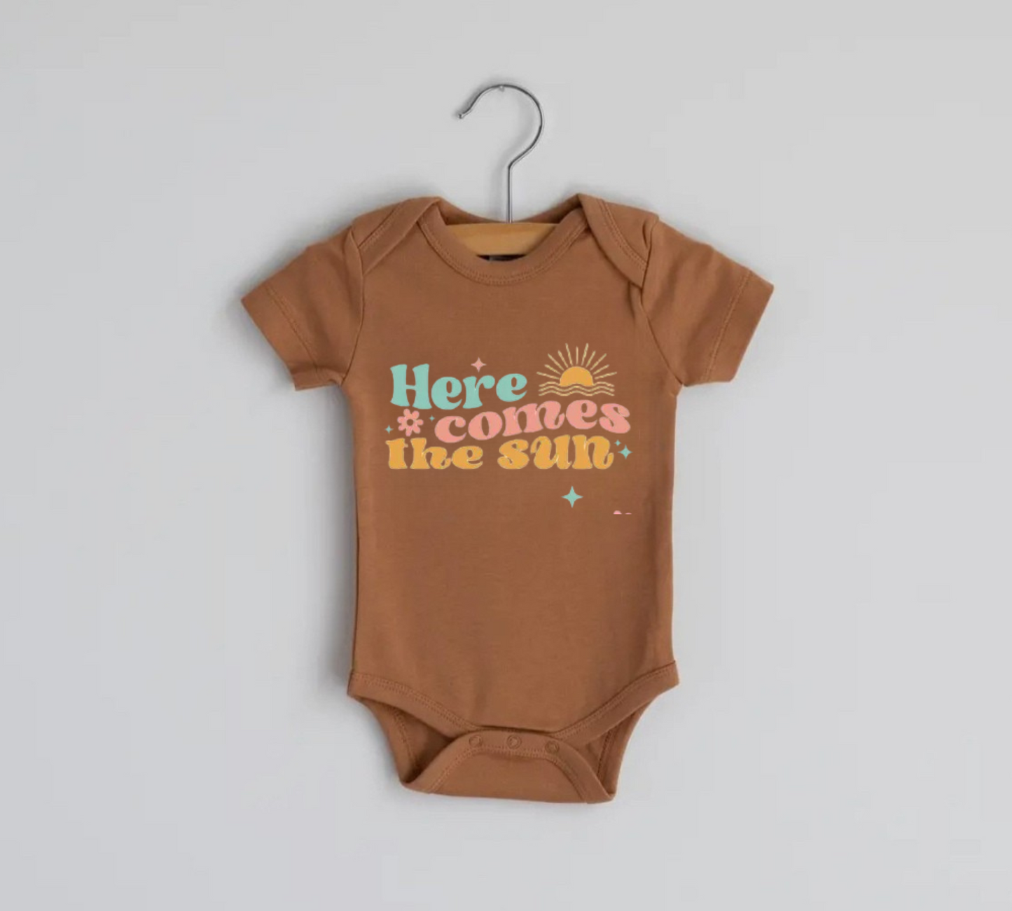 Here comes the sun Newborn Baby Bodysuit Onesie Hippo Boutique