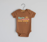 Here comes the sun Newborn Baby Bodysuit Onesie Hippo Boutique