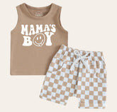 Mama’s Boy Tank & -Checkered Shorts Baby & toddler outfit Hippo Boutique