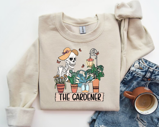 Women’s Crewneck Sweatshirts - The Gardener Skeleton Hippo Boutique