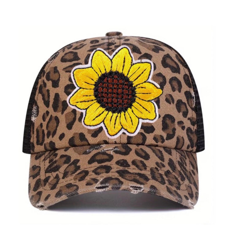 Sunflower Trucker Mesh Hats Hippo Boutique