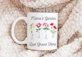 Mama’s Garden Personalize Birth Flower and kids names coffee mug Hippo Boutique