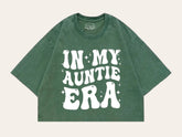 In My Auntie Era Stone Washed 100% Cotton Oversized Cropped T-Shirts Hippo Boutique