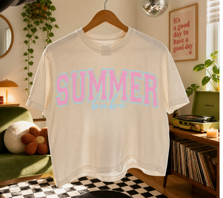 Cropped Top & T-Shirts - Summer Babe Hippo Boutique