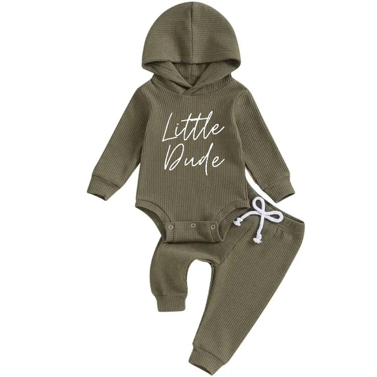 Little Dude Baby Hoodie Outfit Hippo Boutique