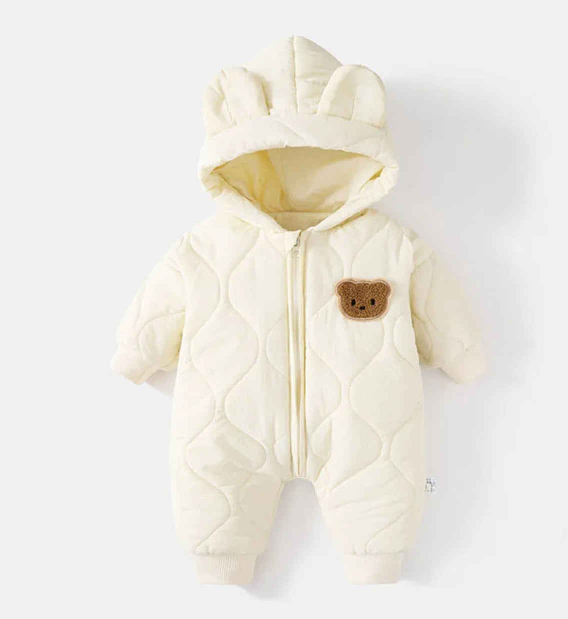 Teddy Bear Baby Snowsuit One Piece Hippo Boutique
