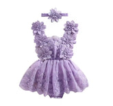 Floral Lace Baby Girl Romper Dress Hippo Boutique