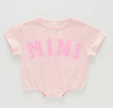 Glitter Mini Baby t-shirt Bubble Romper Hippo Boutique
