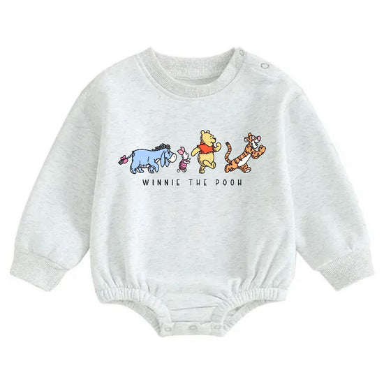 Soft warm fleece Baby pooh Oversized Sweatshirt Romper Hippo Boutique