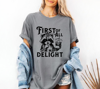 First of all I’m a Delight Raccoon T-Shirt Hippo Boutique