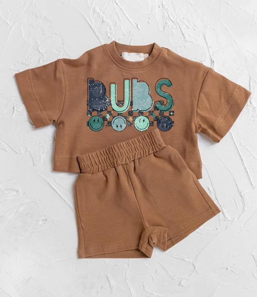 Retro Bubs Smile Baby Boy T-Shirt & Shorts outfit Hippo Boutique