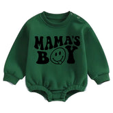 Soft warm Mama’s Boy fleece Baby Boy Oversized Sweatshirt Romper Hippo Boutique