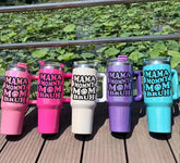 Glitter Mama Mommy Mom Bruh 40oz Shimmer Tumbler with Handle Hippo boutique