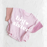Big Sister baby Color Block T-Shirt Bubble Romper Hippo Boutique