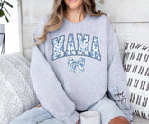 Custom Mama Floral Sweatshirt with children’s name on sleeve Hippo Boutique
