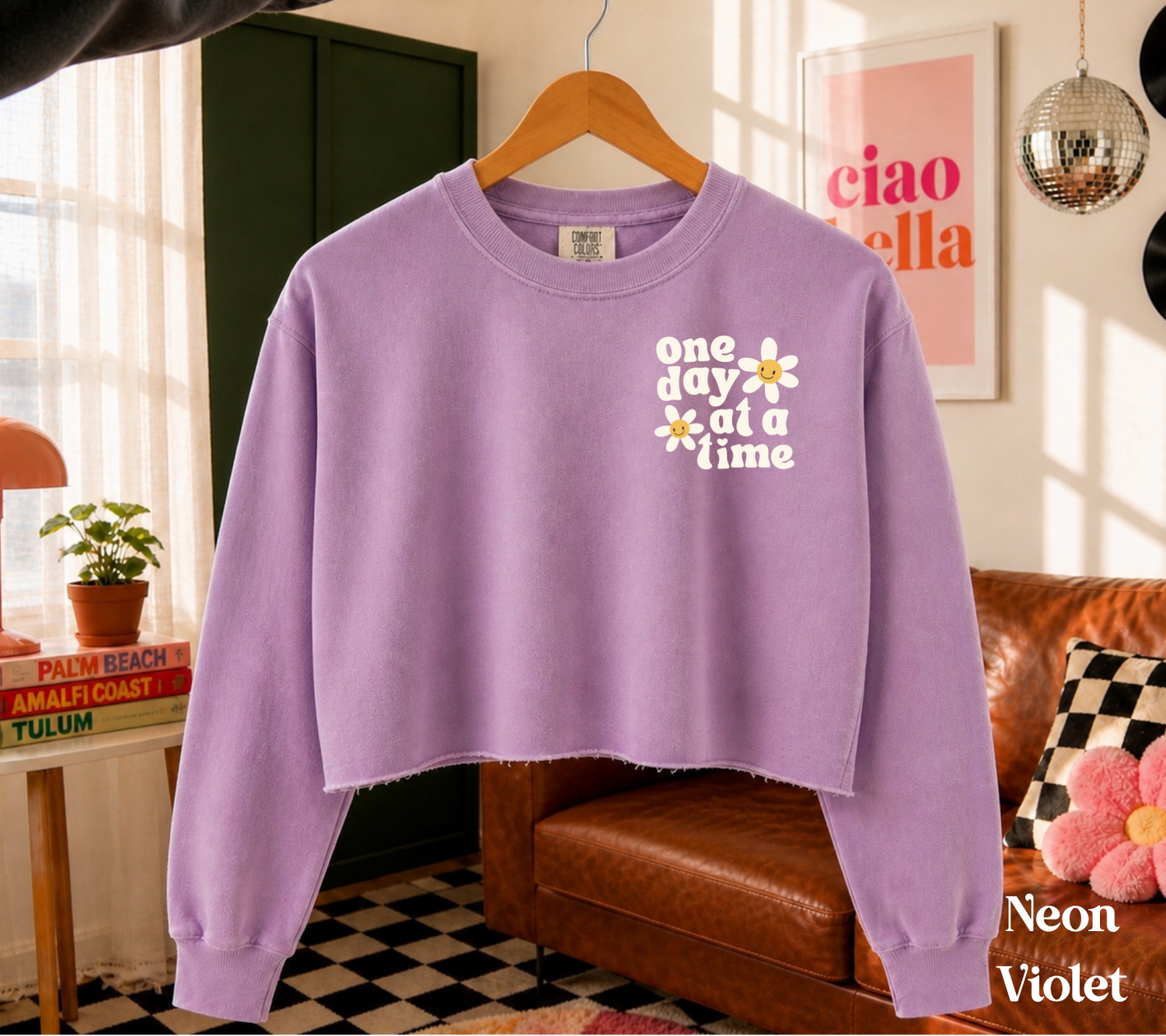 Cropped Sweatshirt - One day at a time Hippo Boutique