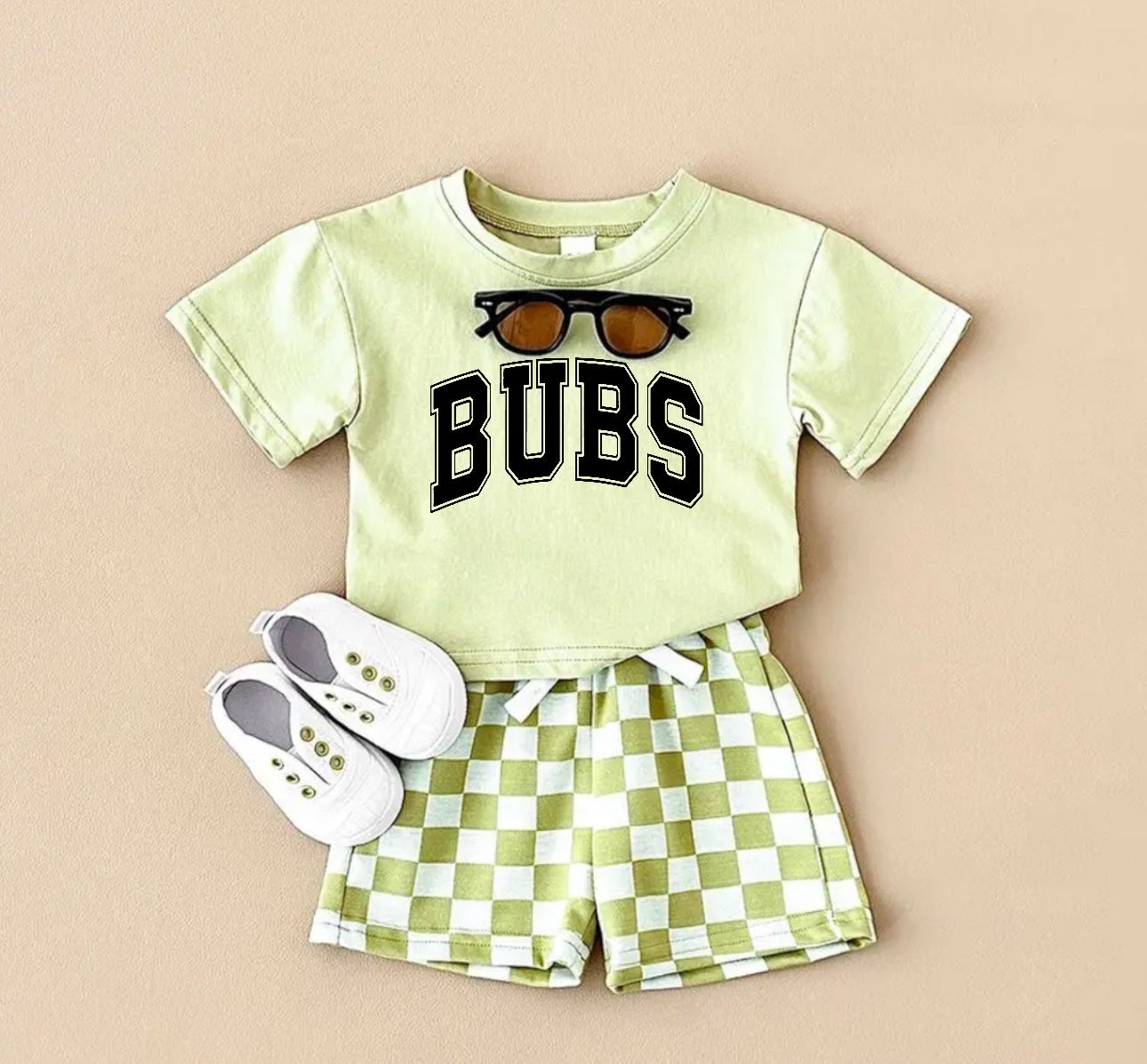 Bubs T-Shirt & Checkered Shorts Set Hippo Boutique