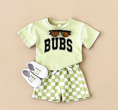 Bubs T-Shirt & Checkered Shorts Set Hippo Boutique