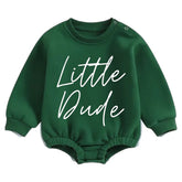 Soft warm little dude fleece Baby Boy Oversized Sweatshirt Romper Hippo Boutique