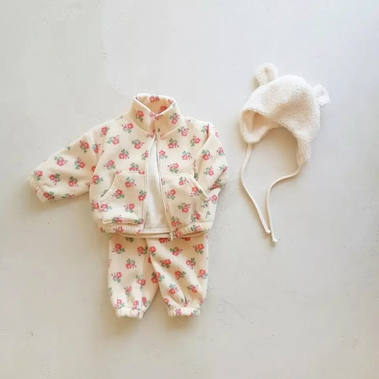 Baby & Toddler Half Zip Flannel Outfit Hippo Boutique