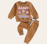 Sassy Little Thing Sweatshirt & Pants Set Hippo Boutique