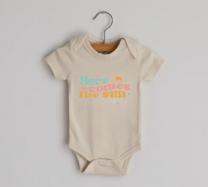 Here comes the sun Newborn Baby Bodysuit Onesie Hippo Boutique