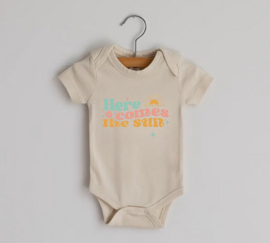 Here comes the sun Newborn Baby Bodysuit Onesie Hippo Boutique