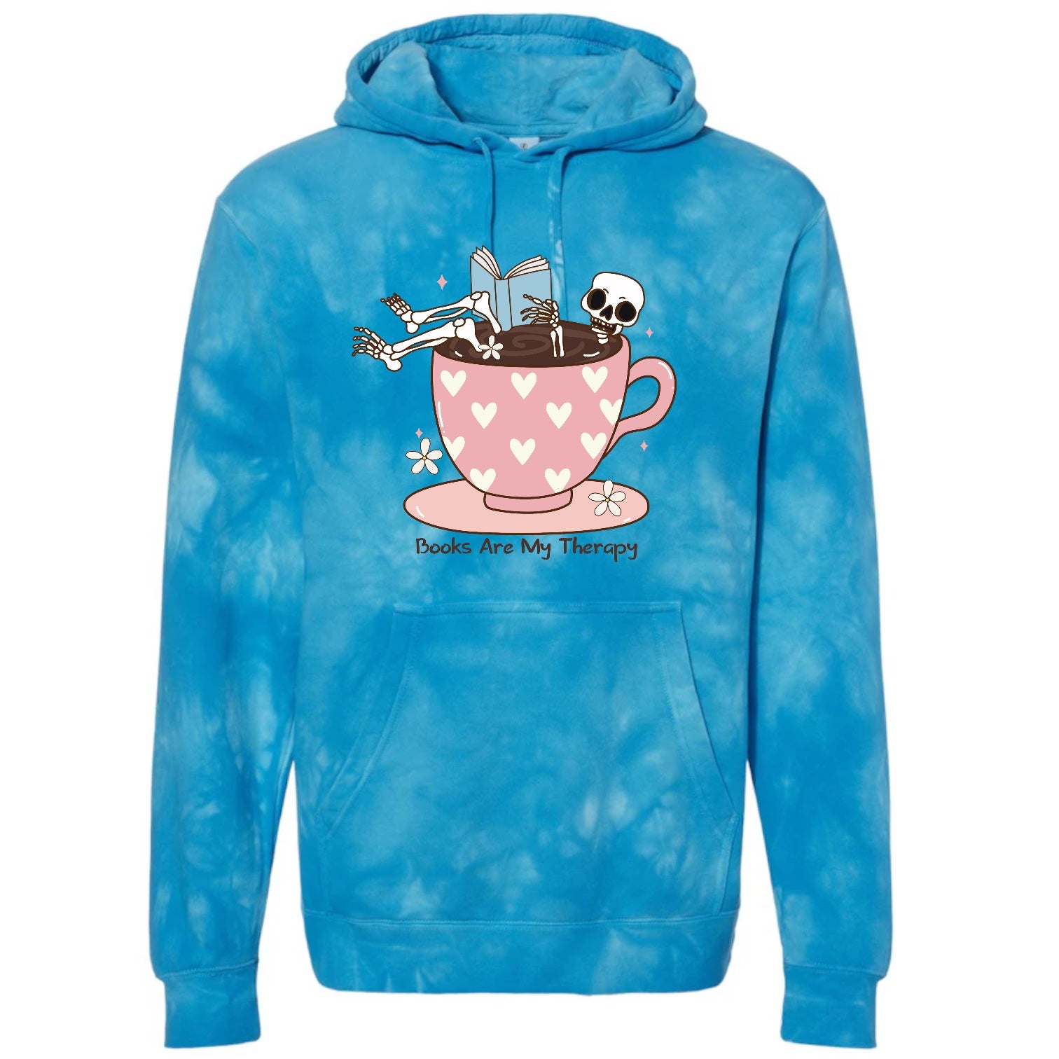 Books are My Therapy Tie Dye Hoodies Hippo Boutique