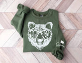 Custom Mama Bear Sweatshirt with children’s name on sleeve Hippo Boutique