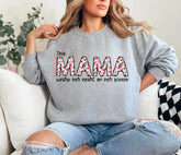 Custom Floral Mama Sweatshirt with children’s name on sleeve Hippo Boutique