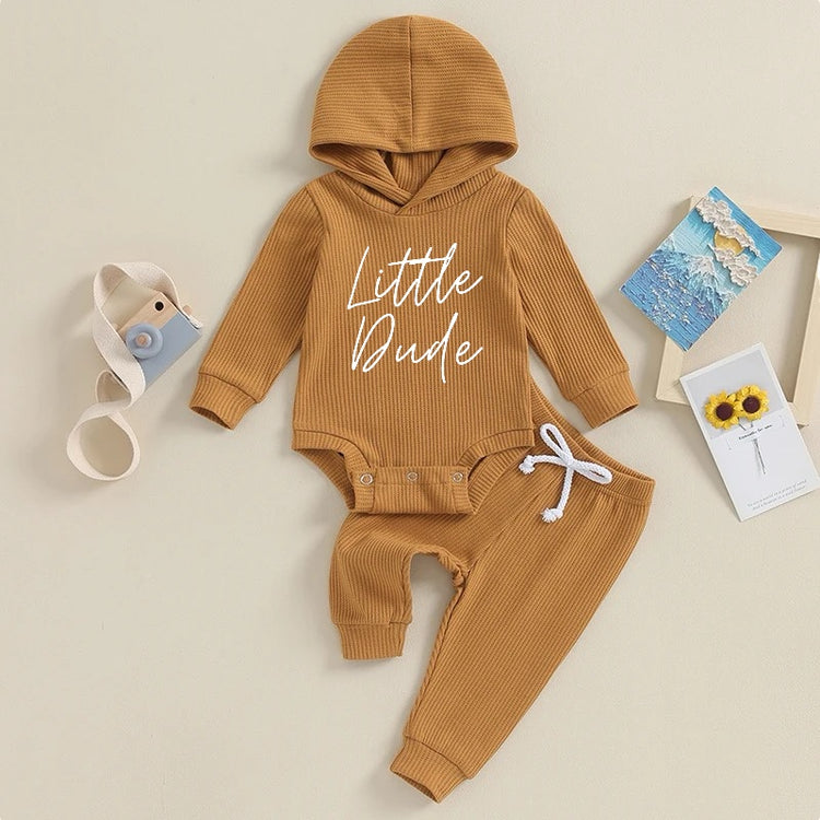 Little Dude Baby Hoodie Outfit Hippo Boutique