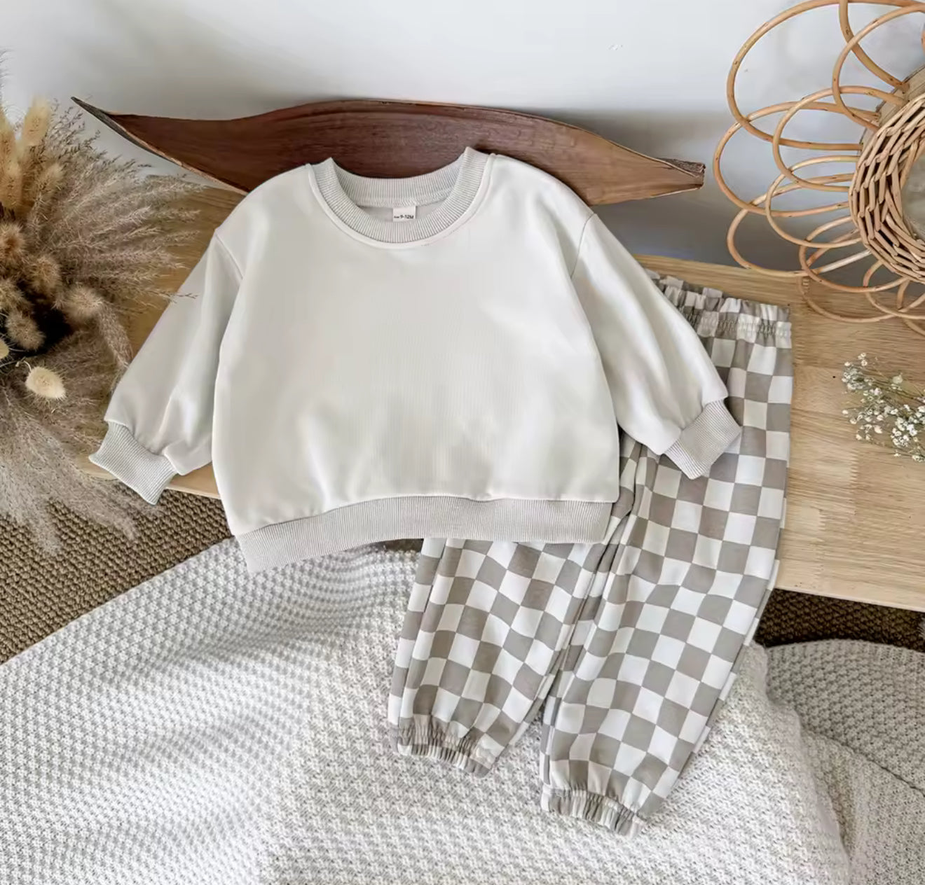 Baby & Toddler Checkered Jogger Set Hippo Boutique