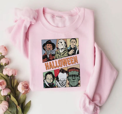Halloween fleece crewneck Sweatshirts Horror Hippo Boutique