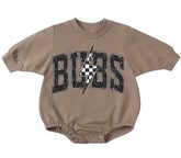 Bubble Sweatshirt Romper - Bubs Lightning Hippo Boutique