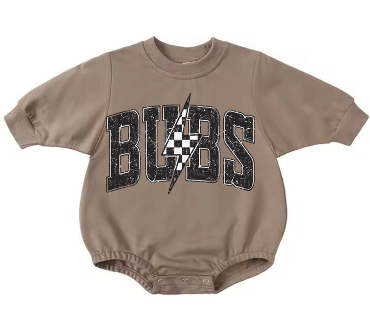 Bubble Sweatshirt Romper - Bubs Lightning Hippo Boutique