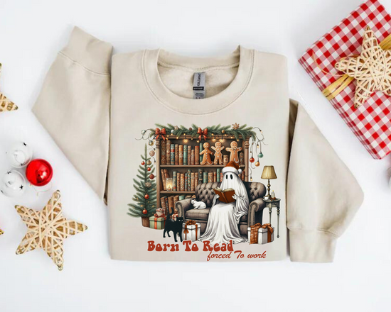 Reading Ghost Christmas Sweatshirts Hippo Boutique