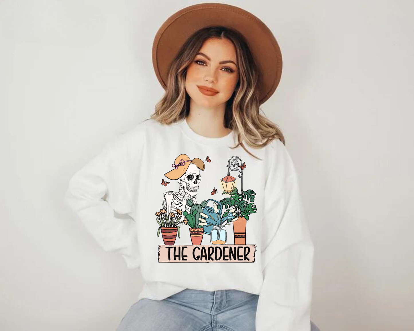 Women’s Crewneck Sweatshirts - The Gardener Skeleton Hippo Boutique