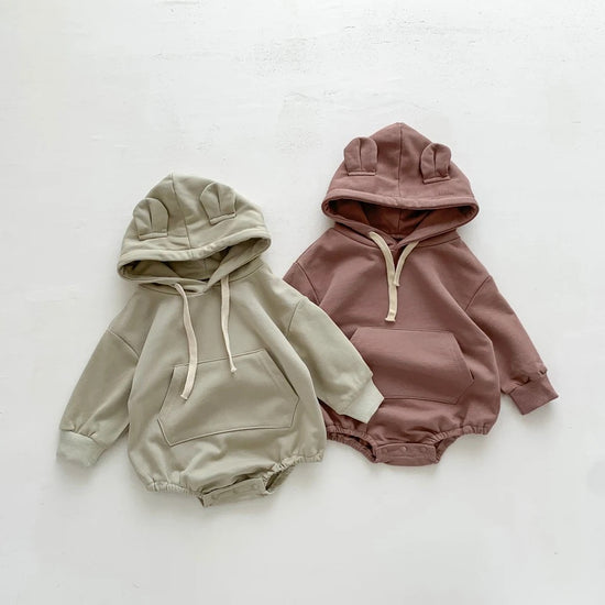 Baby Bear Hoodie Romper Hippo Boutique