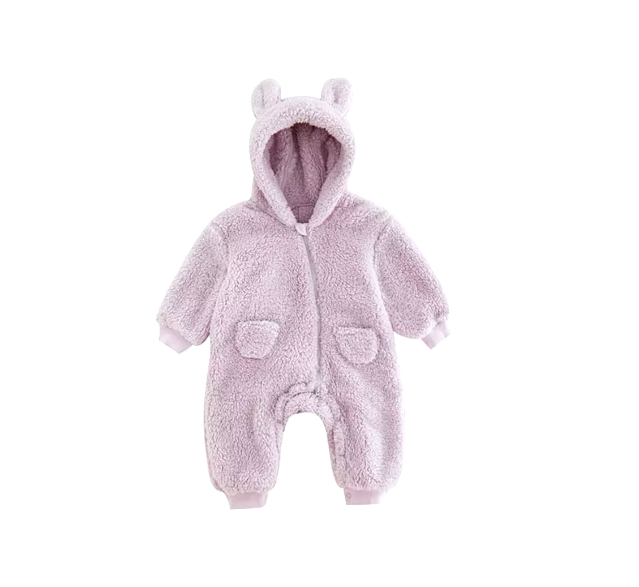 Furry Teddy Bear Baby Snowsuit One Piece Hippo Boutique