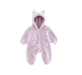Furry Teddy Bear Baby Snowsuit One Piece Hippo Boutique